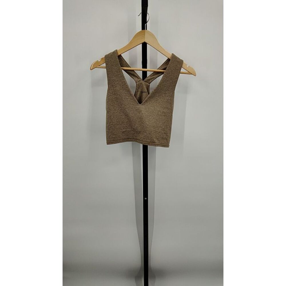 Quince Taupe Brown V-Neck Cropped Tank Top